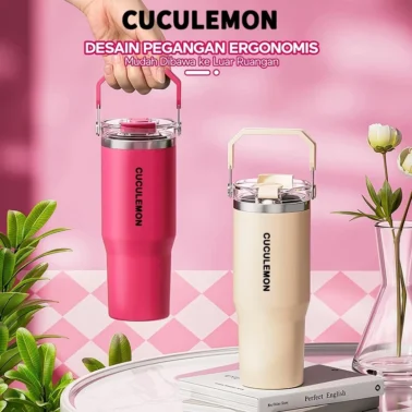 CucuLemon Tumbler Stainless Steel 890ml Termos Tahan Pansa Dingin Botol Minum Portable Bottles Kopi